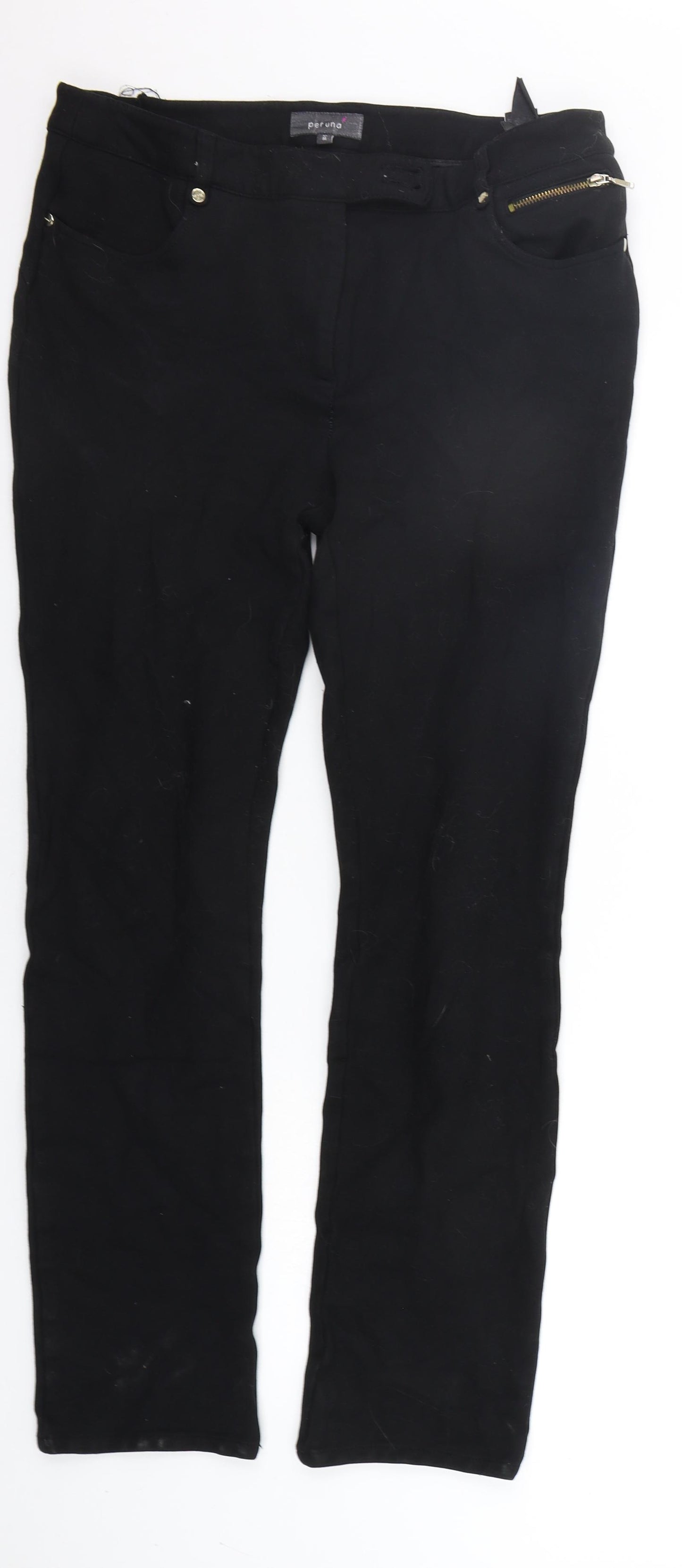 Per Una Womens Black   Trousers  Size 12 L27 in