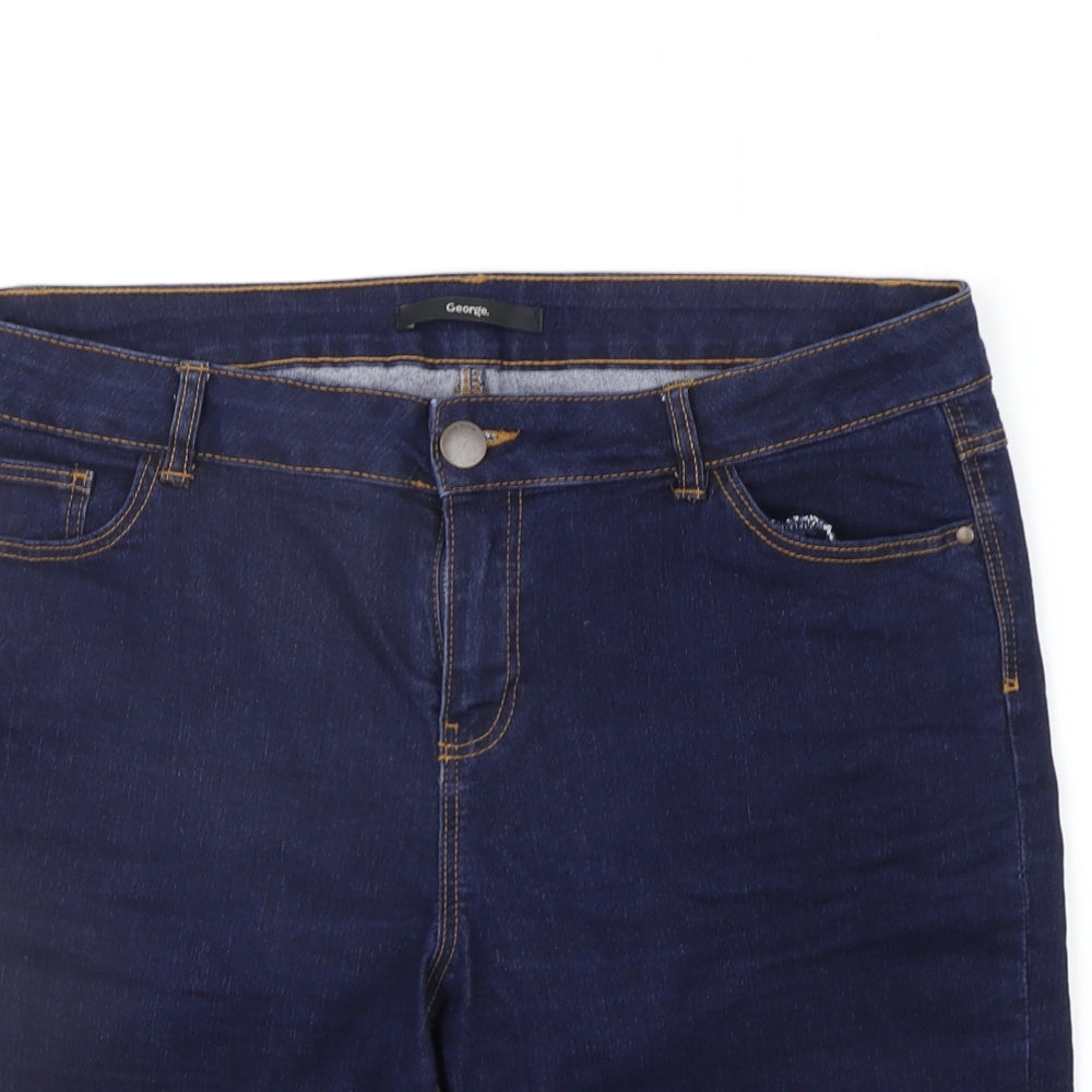 George Womens Blue   Chino Shorts Size 16