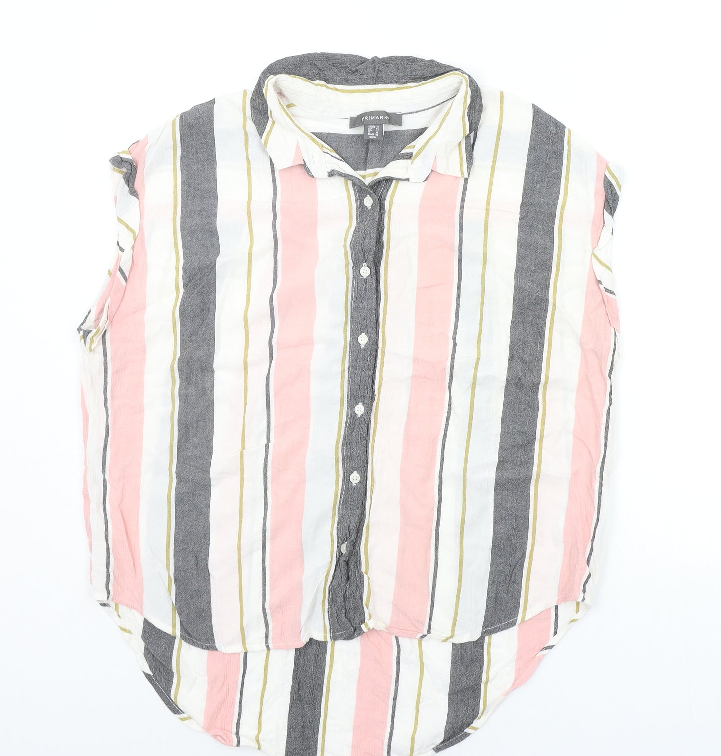 Primark Womens Pink Striped  Basic Button-Up Size 16