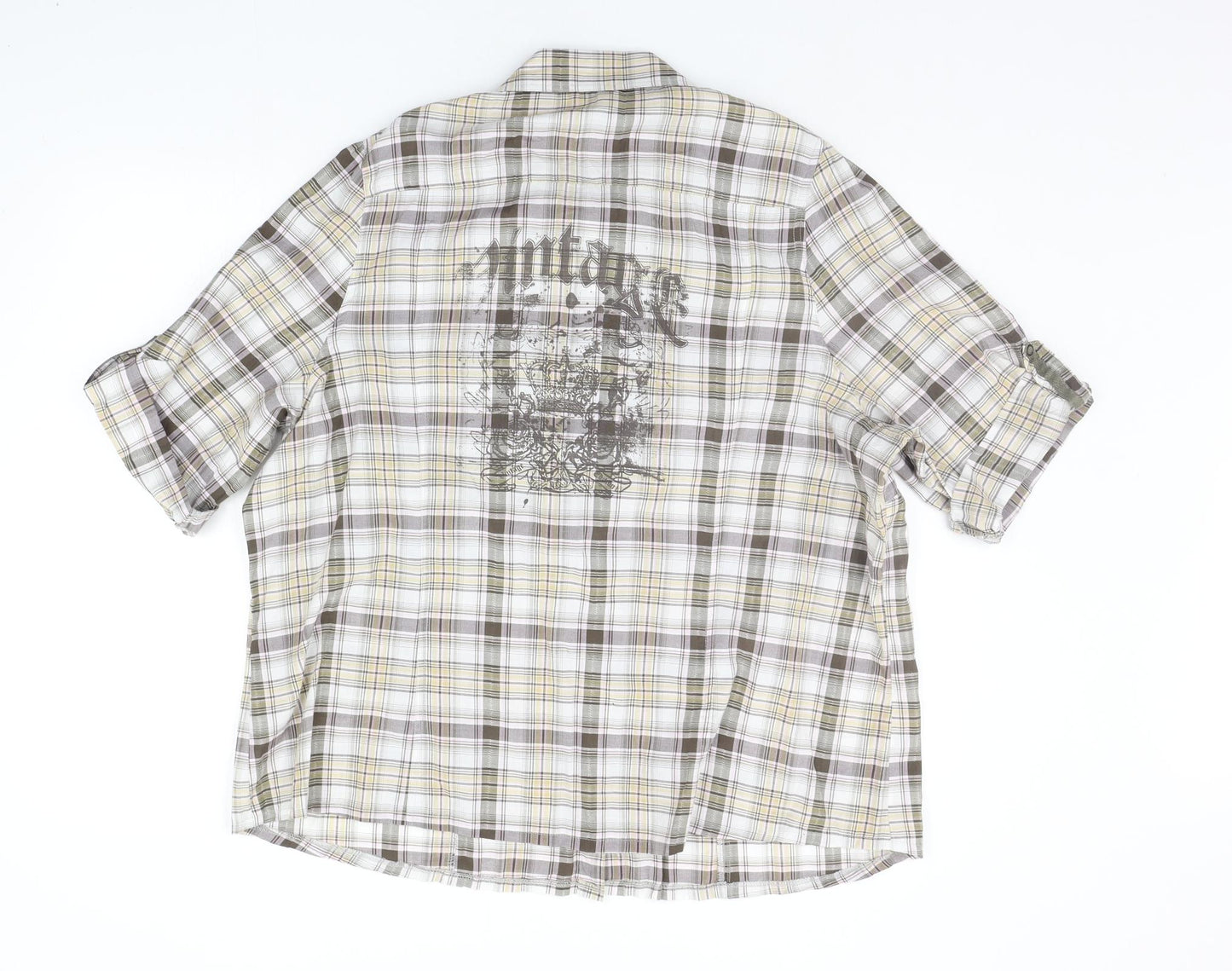 New Look Womens Beige Check  Basic Button-Up Size 22
