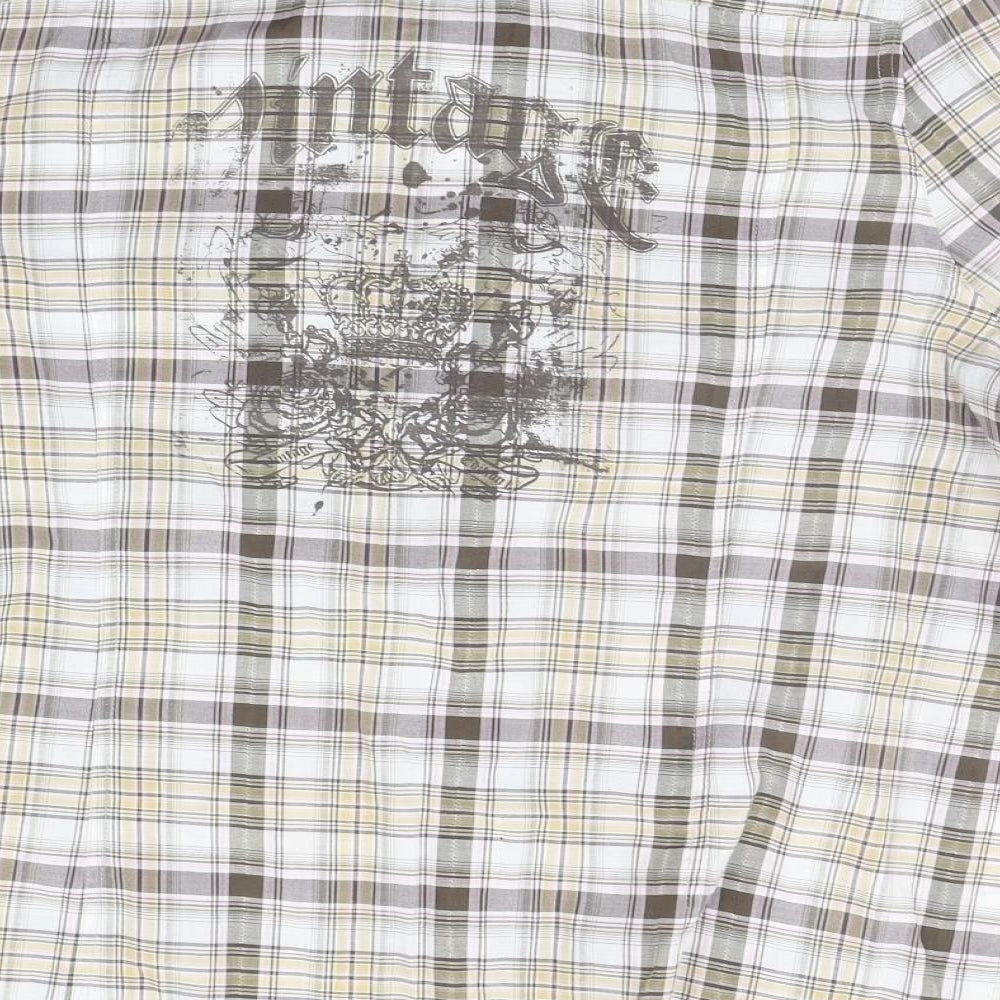New Look Womens Beige Check  Basic Button-Up Size 22