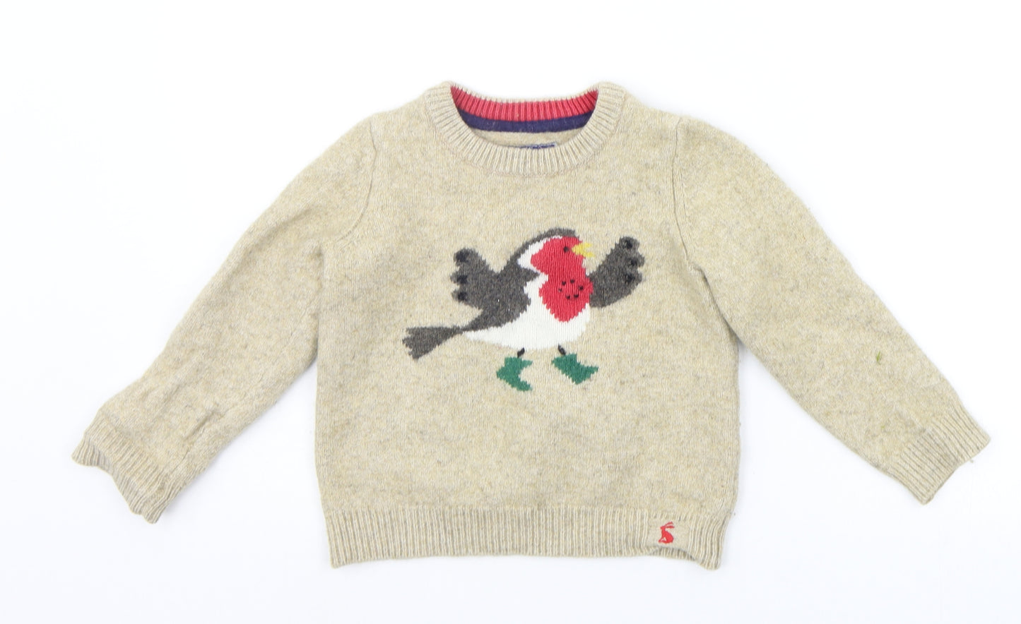 Joules Boys Beige   Pullover Jumper Size 9-10 Years  - Robin