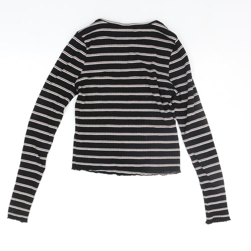 ASOS Womens Black Striped  Pullover Jumper Size 12