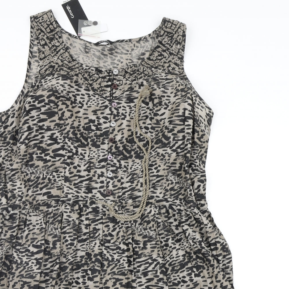George Womens Grey Animal Print  Fit & Flare  Size 20