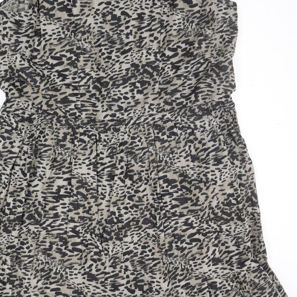 George Womens Grey Animal Print  Fit & Flare  Size 20