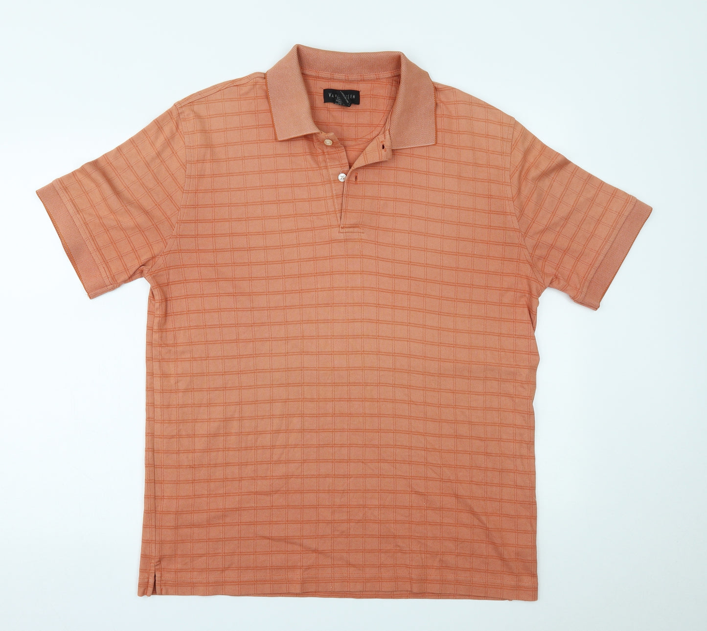 Van Heusen Mens Orange    Polo Size M