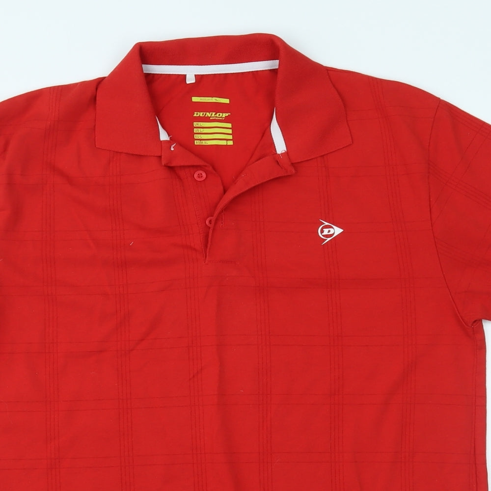 Dunlop Mens Red    Polo Size L