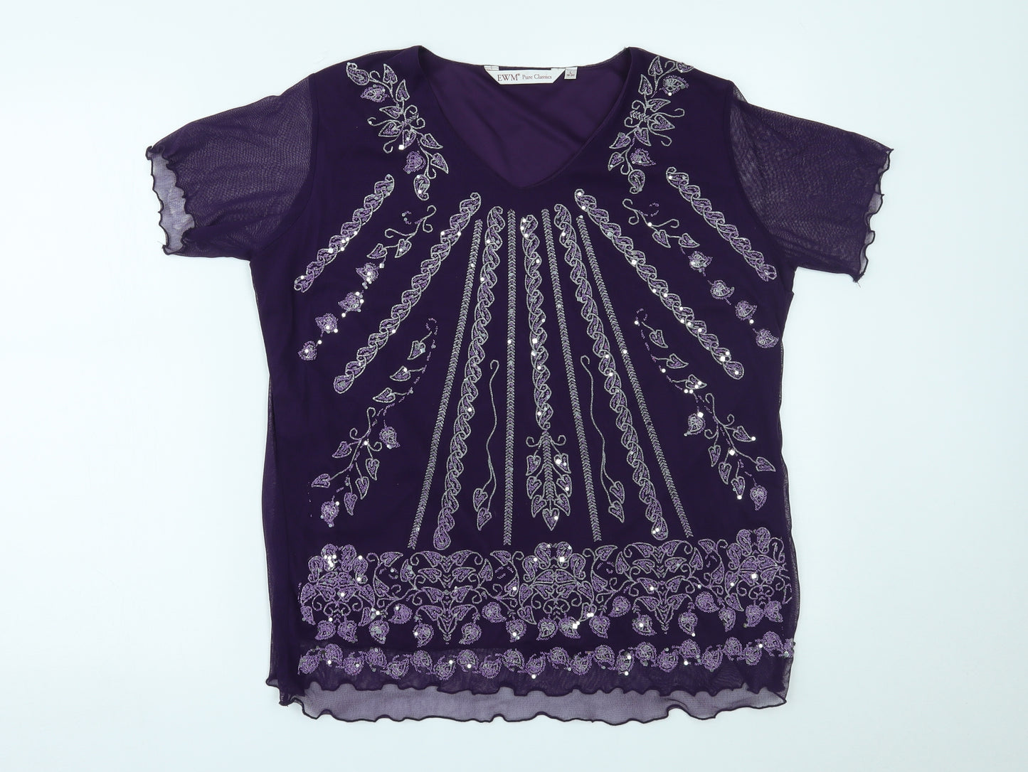 EWM Womens Purple   Basic T-Shirt Size L