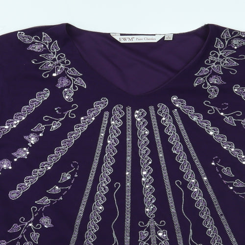 EWM Womens Purple   Basic T-Shirt Size L