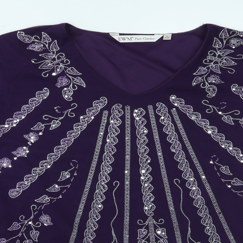 EWM Womens Purple   Basic T-Shirt Size L