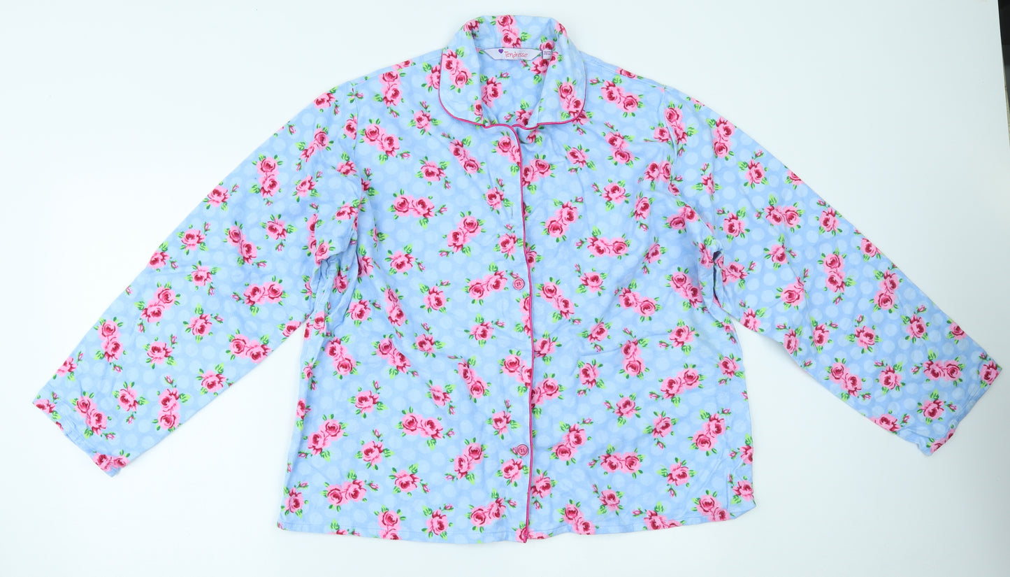tendresse Womens Blue Floral   Pyjama Set Size 20