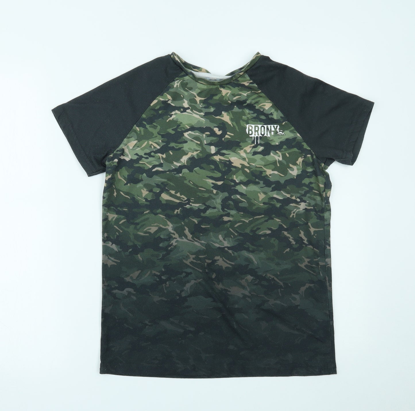 Primark Boys Green Camouflage  Basic T-Shirt Size 13-14 Years