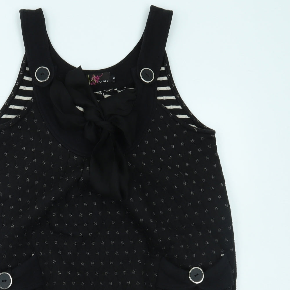 Yumi Womens Black Polka Dot  Shift  Size S