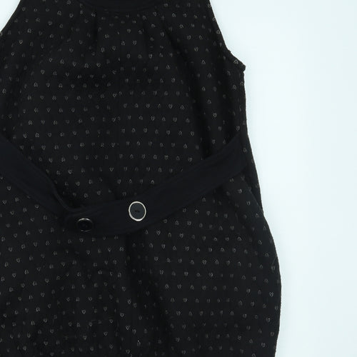 Yumi Womens Black Polka Dot  Shift  Size S