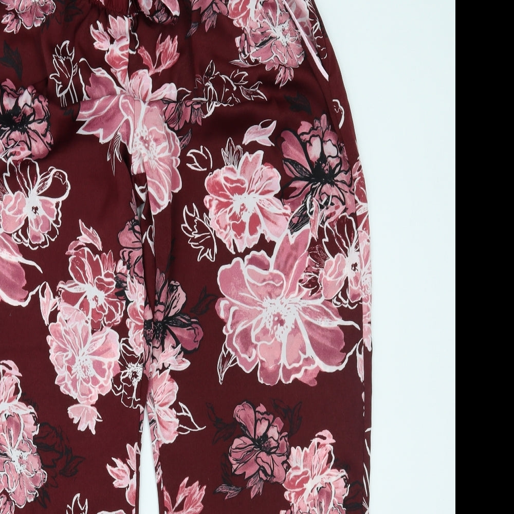 Primark Womens Red Floral   Pyjama Pants Size L