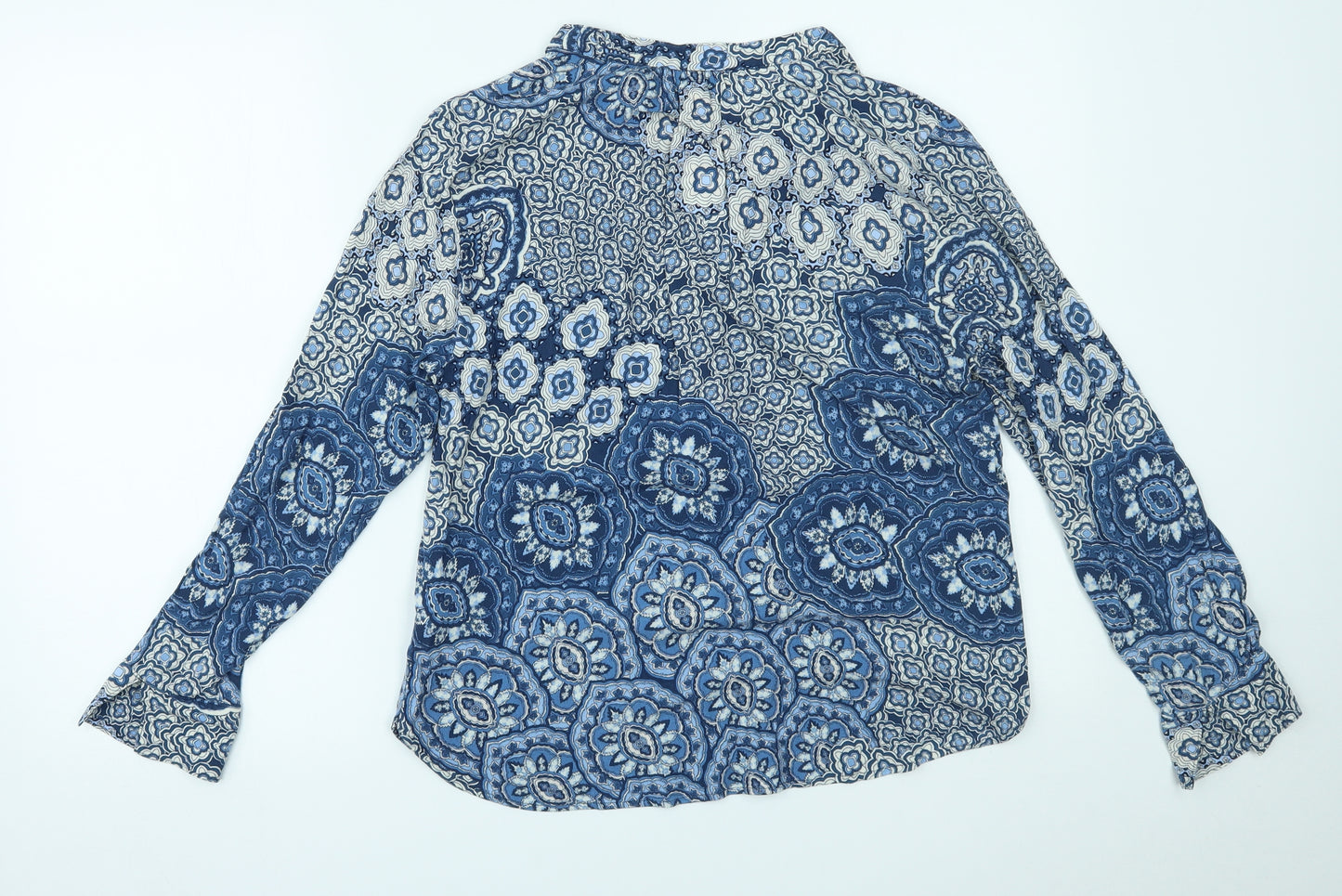 H&M Womens Blue Paisley  Basic Blouse Size 6