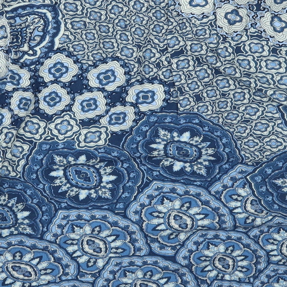 H&M Womens Blue Paisley  Basic Blouse Size 6
