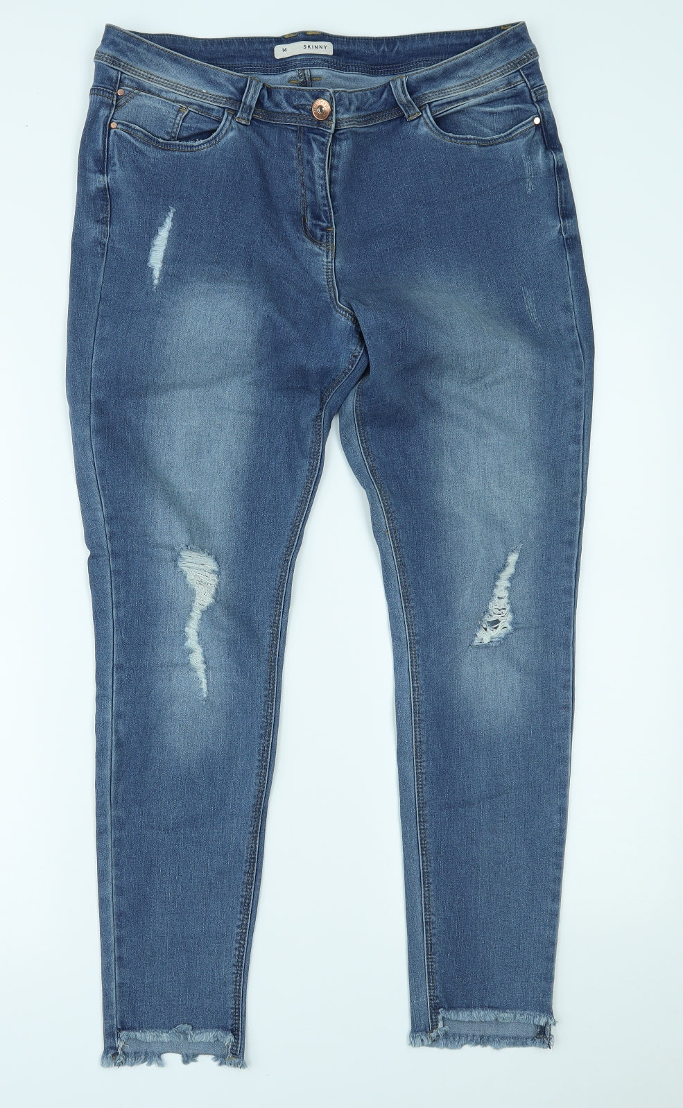 Nutmeg Womens Blue  Denim Skinny Jeans Size 14 L27 in
