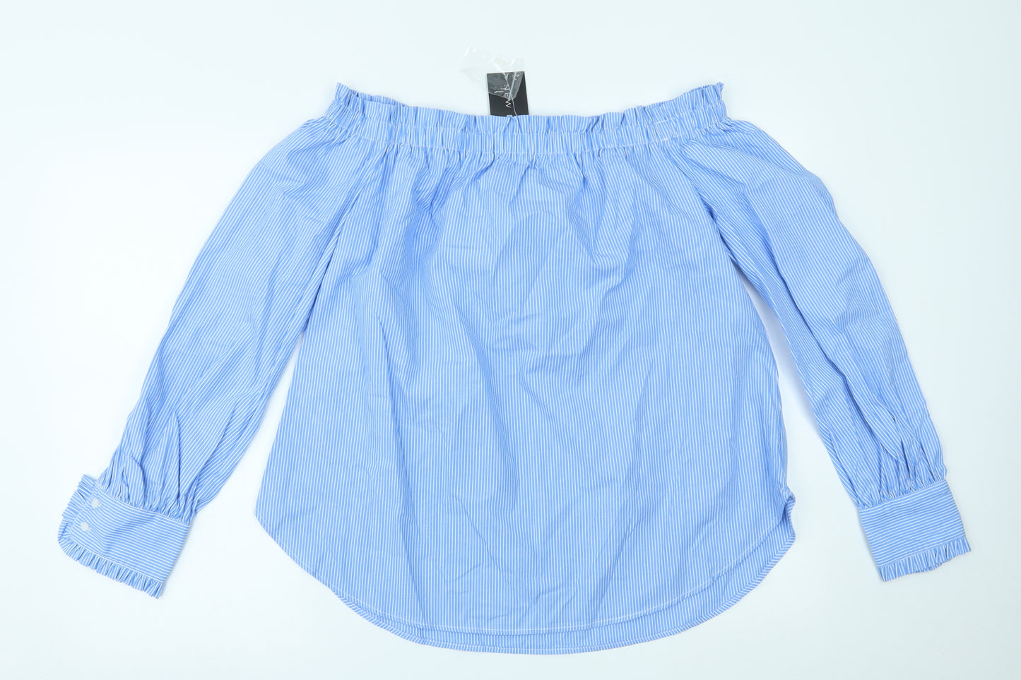 New Look Womens Blue Striped  Basic Blouse Size 16