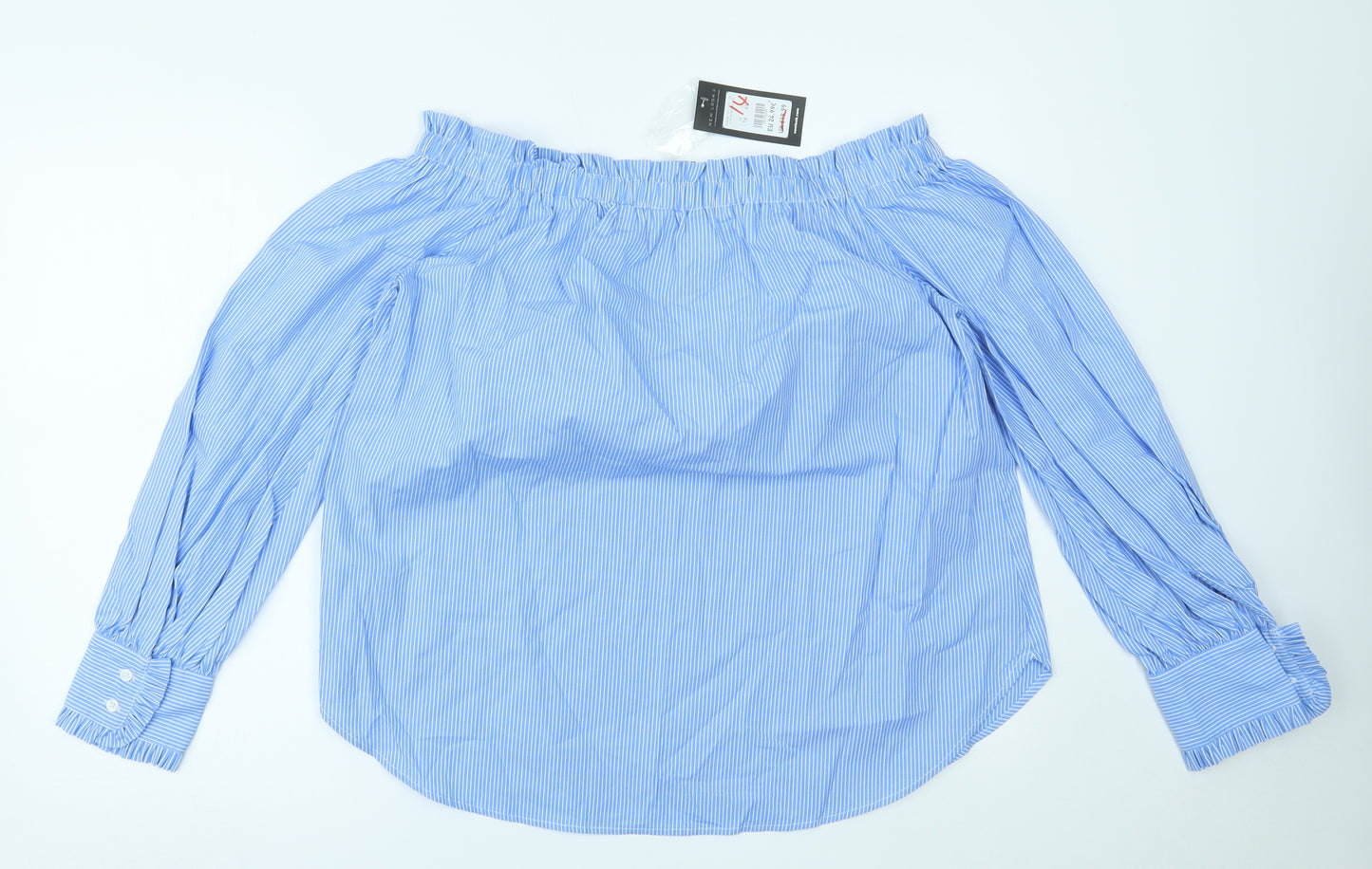 New Look Womens Blue Striped  Basic Blouse Size 16