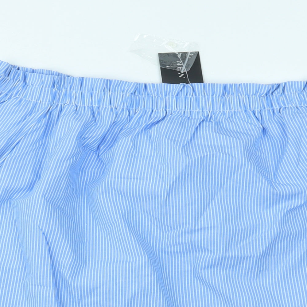 New Look Womens Blue Striped  Basic Blouse Size 16