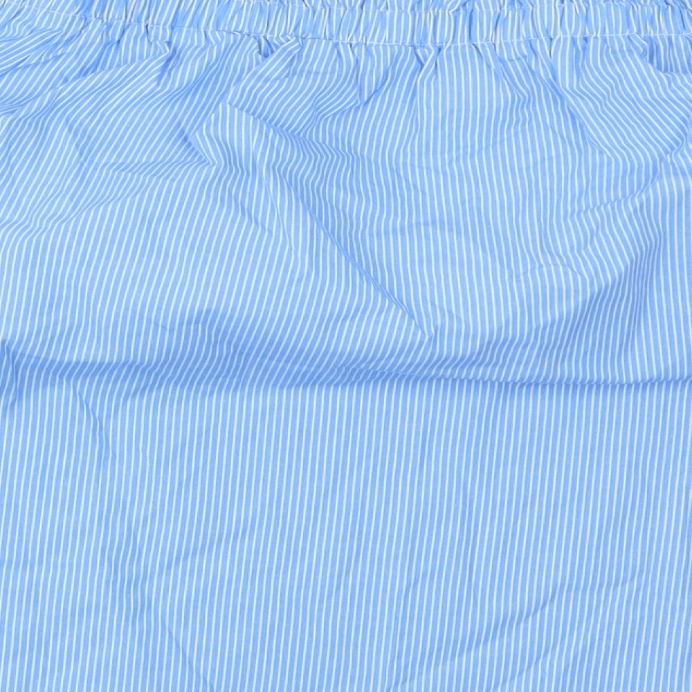 New Look Womens Blue Striped  Basic Blouse Size 16