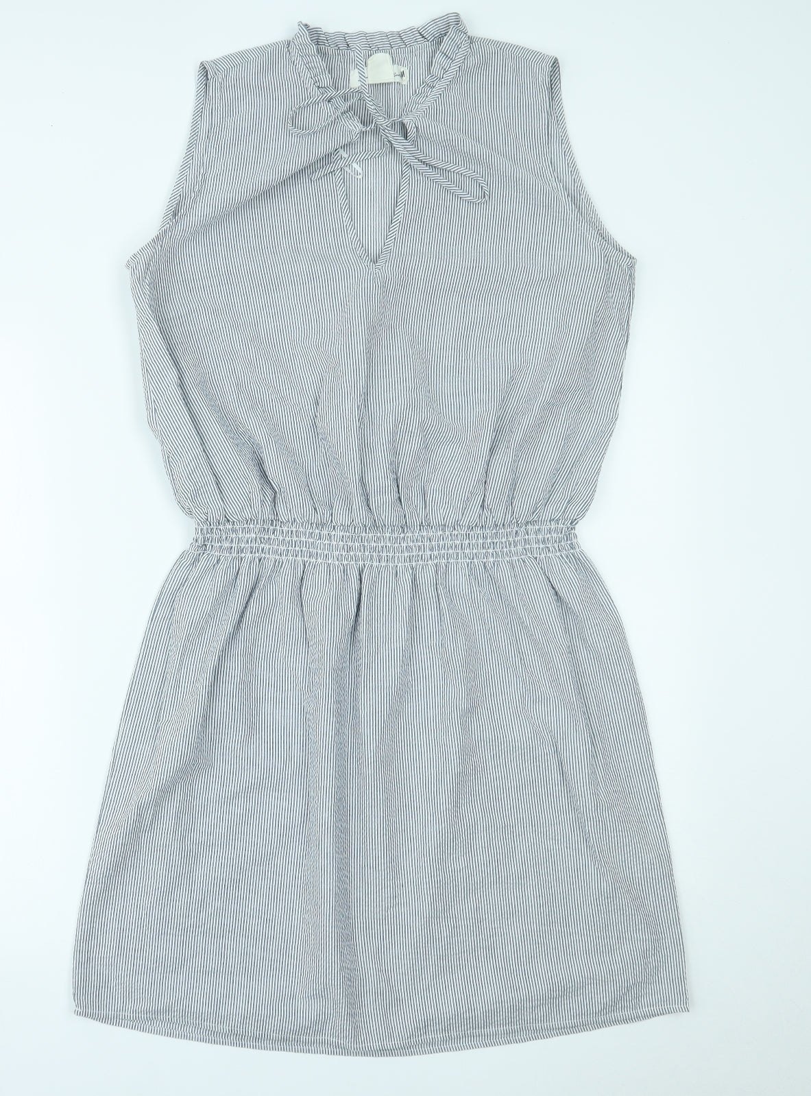 H&M Womens Blue Striped  Fit & Flare  Size 14