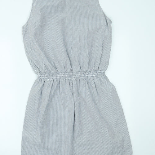 H&M Womens Blue Striped  Fit & Flare  Size 14