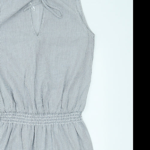 H&M Womens Blue Striped  Fit & Flare  Size 14