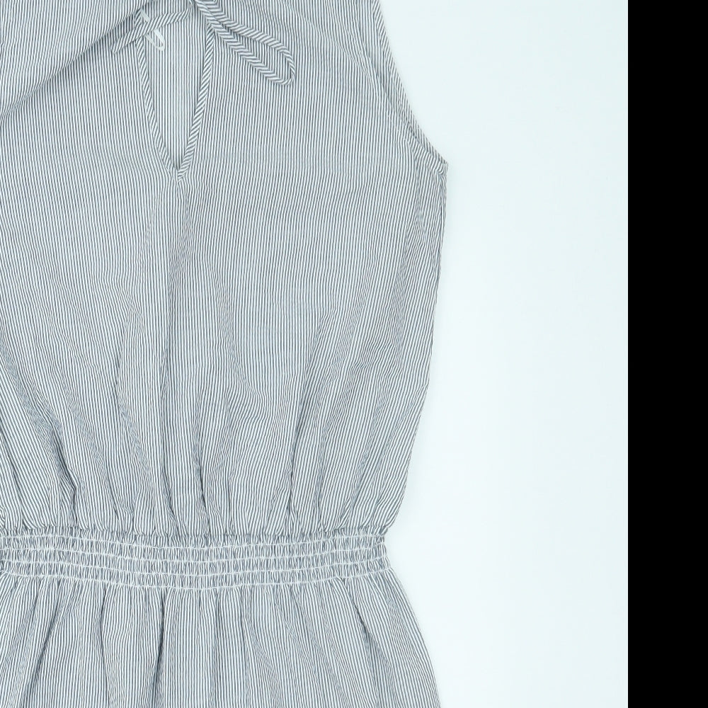 H&M Womens Blue Striped  Fit & Flare  Size 14