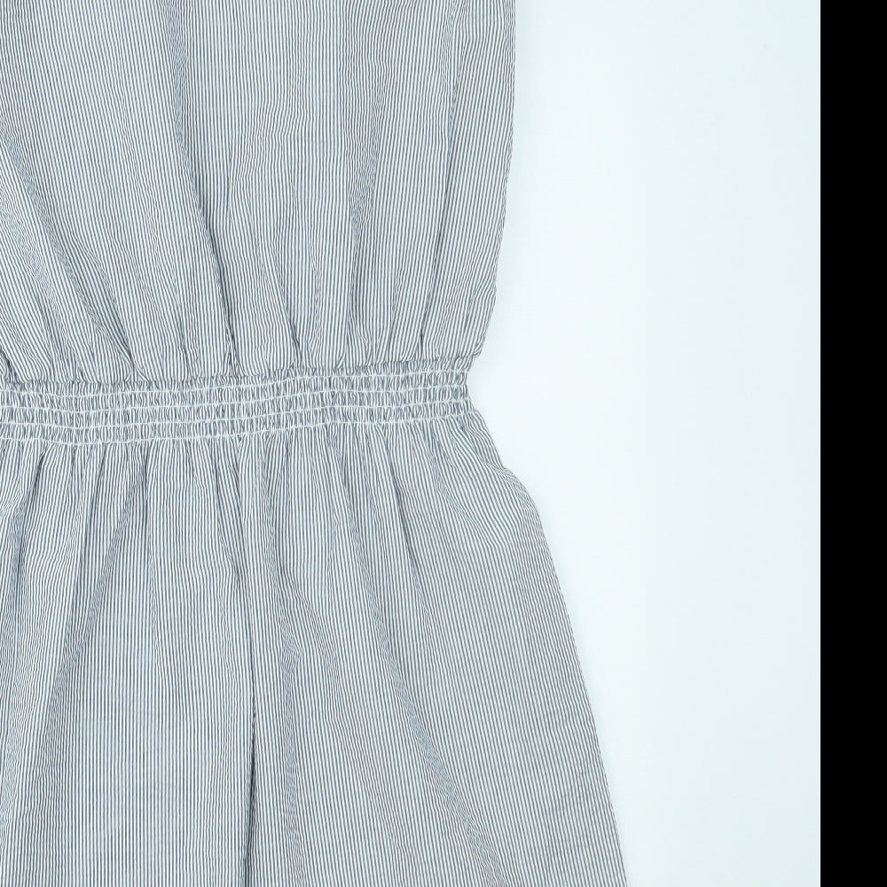H&M Womens Blue Striped  Fit & Flare  Size 14