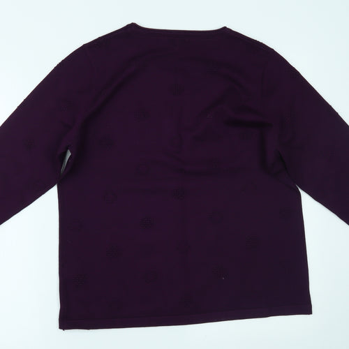 MICHA Womens Purple   Basic Blouse Size XL