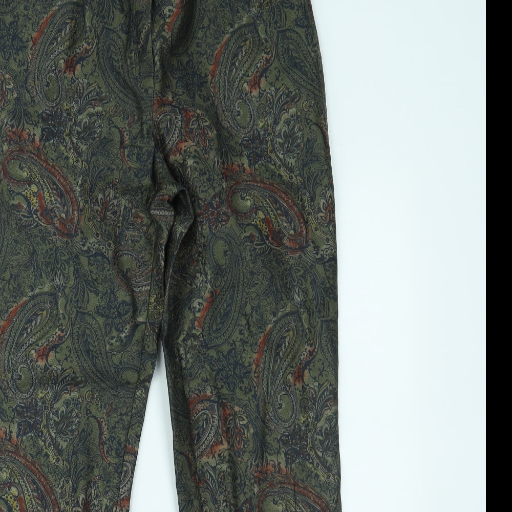 ROBELL Womens Green Paisley  Trousers  Size 14 L28 in