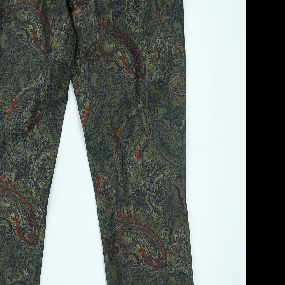 ROBELL Womens Green Paisley  Trousers  Size 14 L28 in