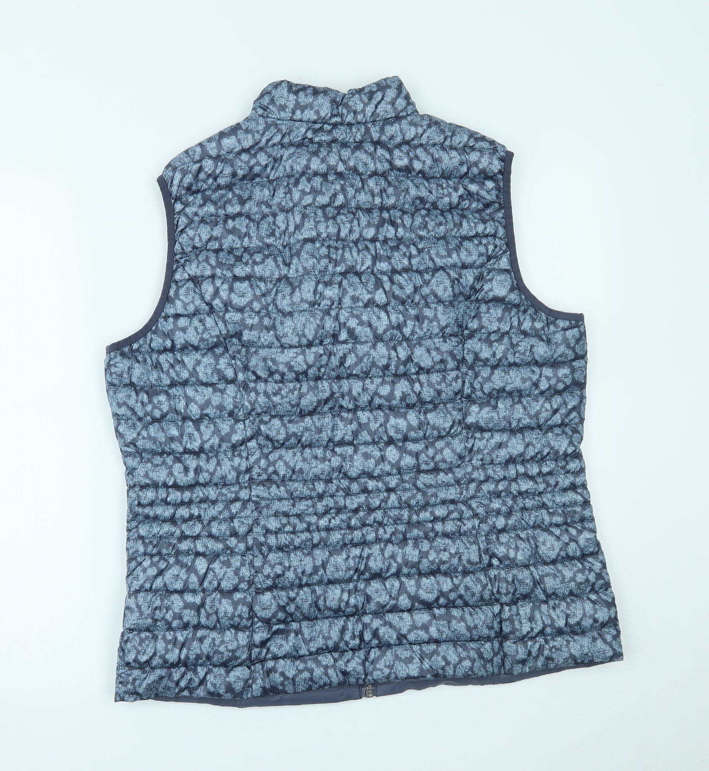 barbara lebek Womens Blue Animal Print  Gilet Coat Size 16