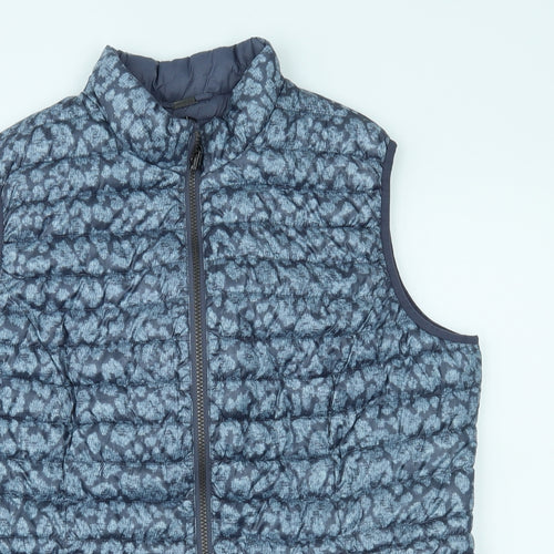 barbara lebek Womens Blue Animal Print  Gilet Coat Size 16