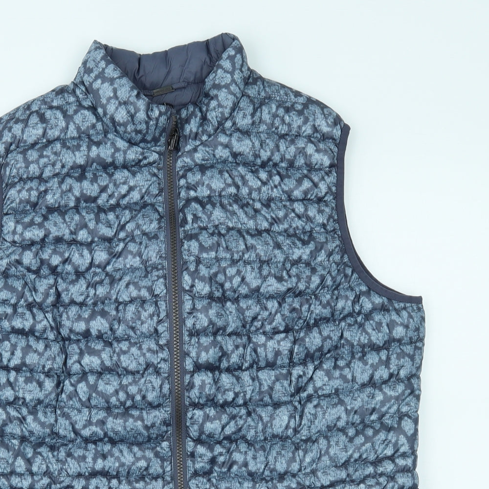 barbara lebek Womens Blue Animal Print  Gilet Coat Size 16