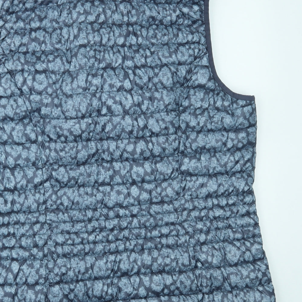 barbara lebek Womens Blue Animal Print  Gilet Coat Size 16