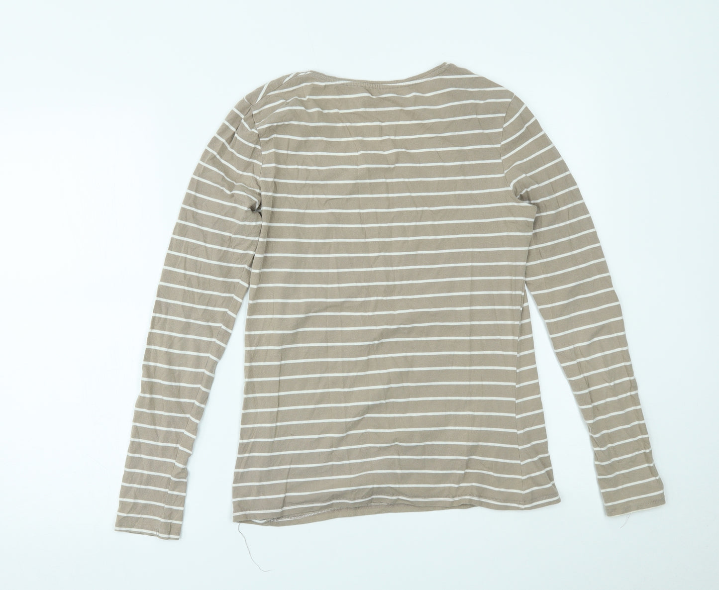 Primark Womens Beige Striped  Basic T-Shirt Size 12