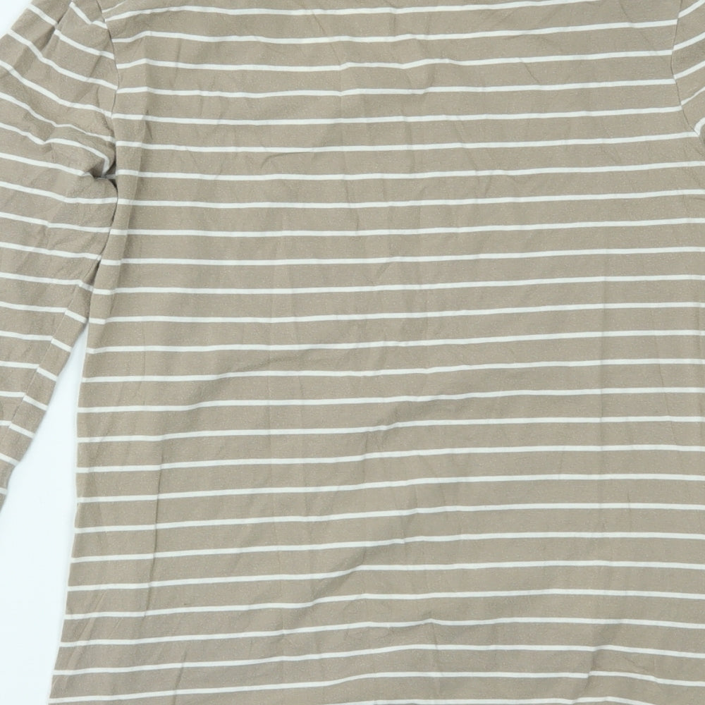 Primark Womens Beige Striped  Basic T-Shirt Size 12