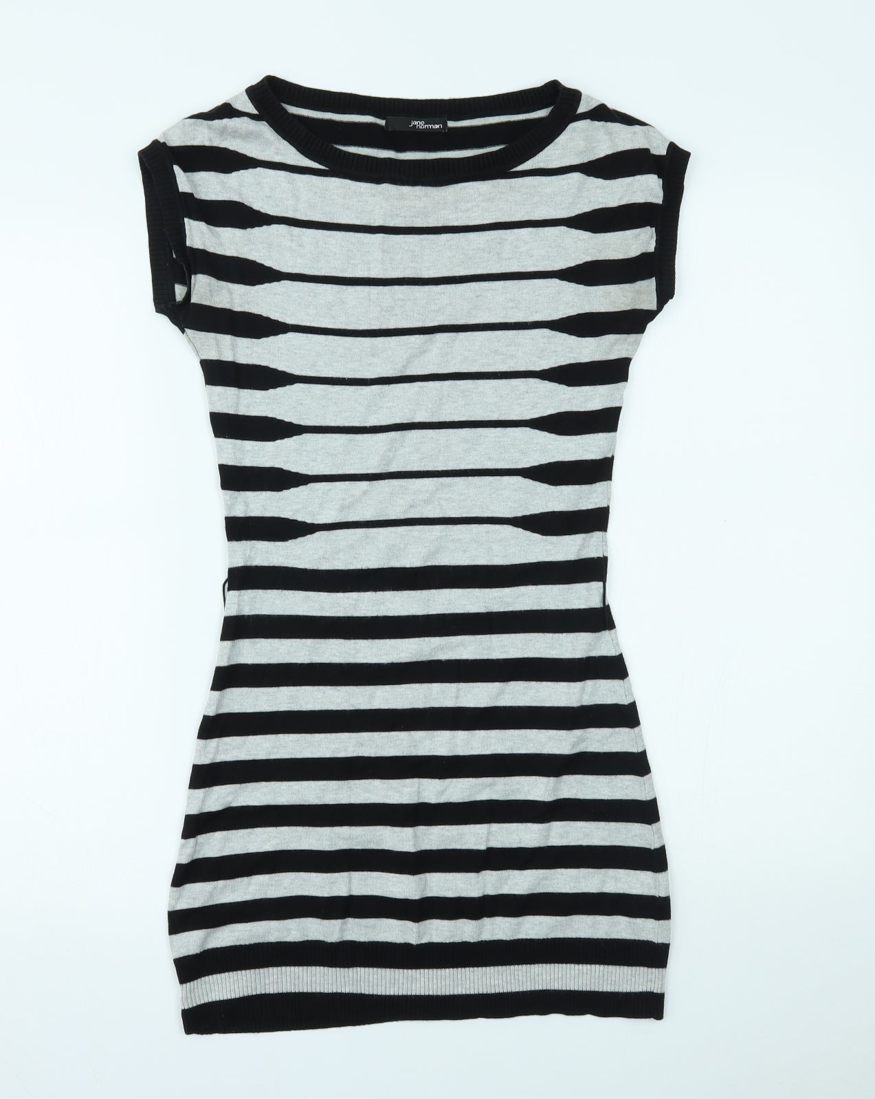 Jane Norman Womens Grey Striped  Bodycon  Size 10