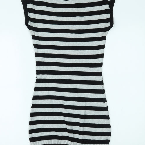 Jane Norman Womens Grey Striped  Bodycon  Size 10