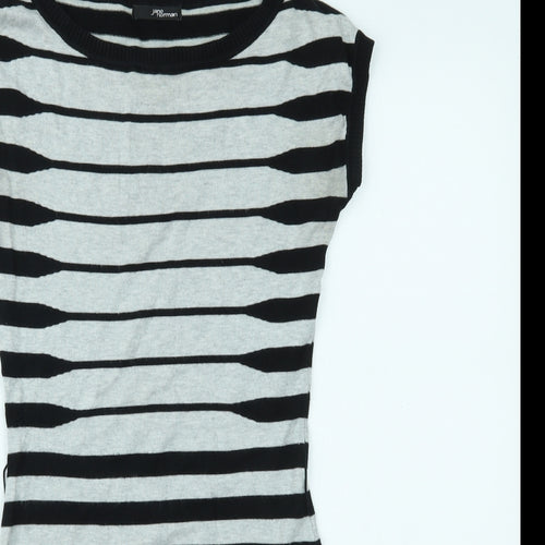 Jane Norman Womens Grey Striped  Bodycon  Size 10