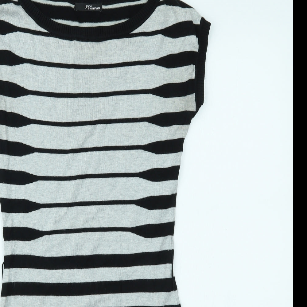 Jane Norman Womens Grey Striped  Bodycon  Size 10