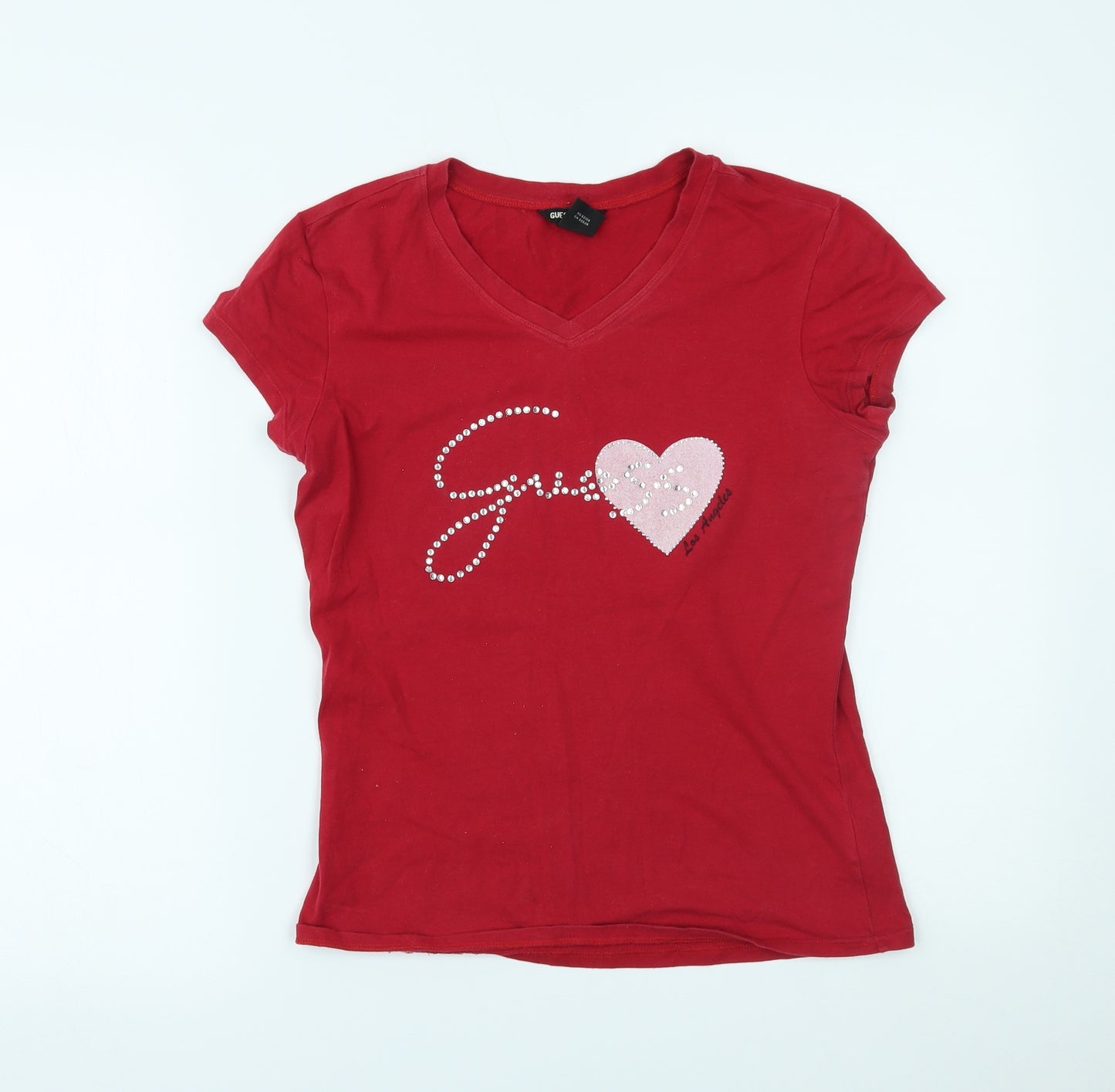Guess Jeans Womens Red   Basic T-Shirt Size M