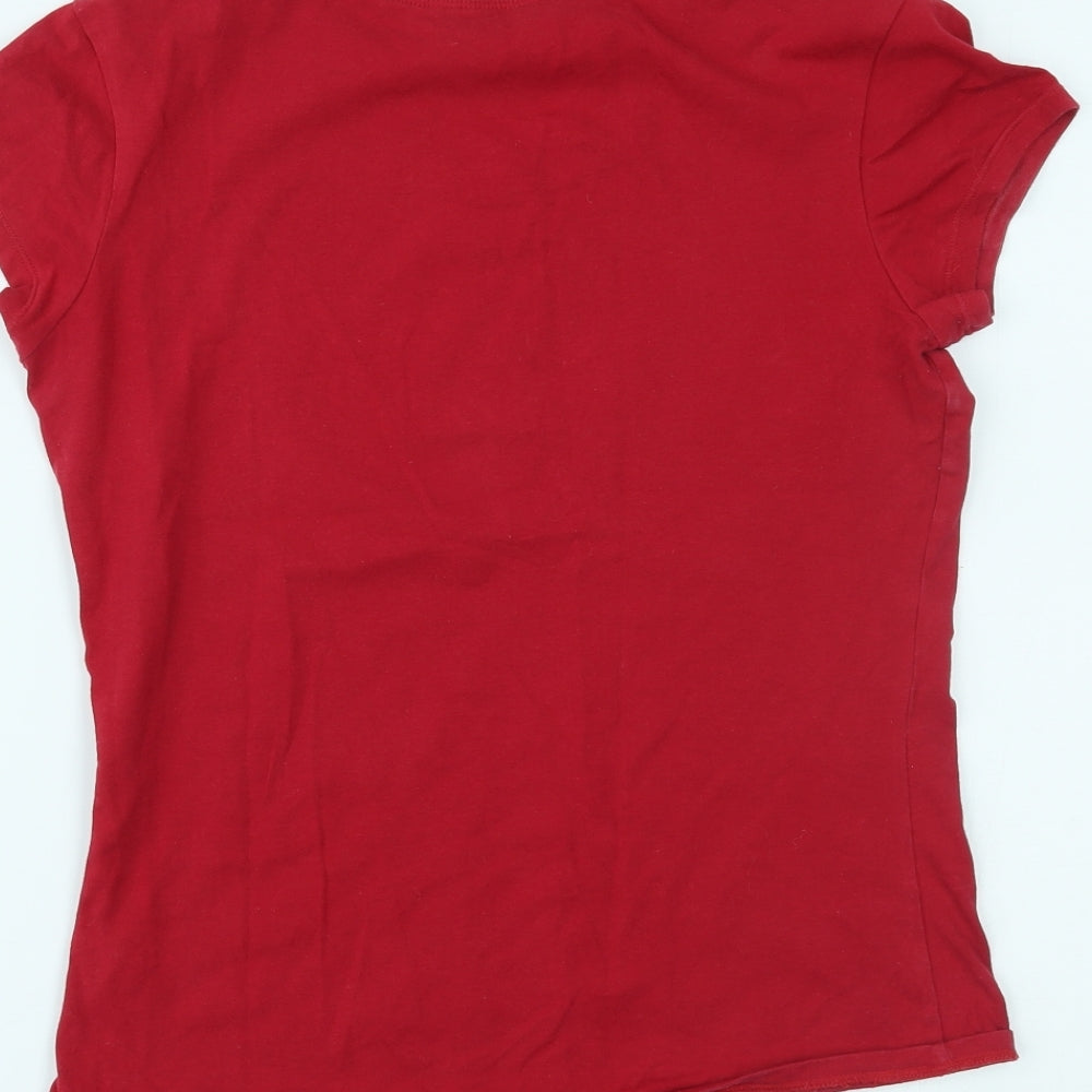 Guess Jeans Womens Red   Basic T-Shirt Size M