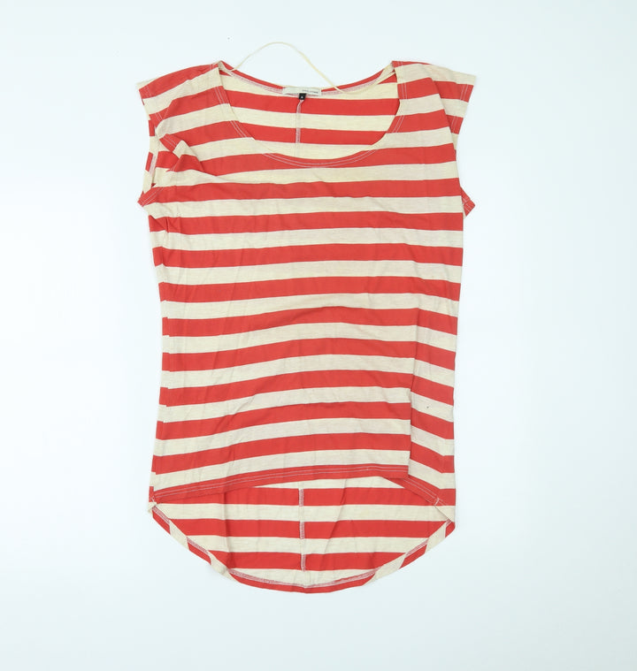 River Island Womens Red Striped  Basic T-Shirt Size 8