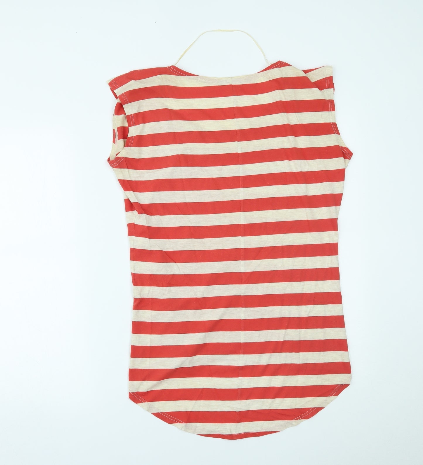 River Island Womens Red Striped  Basic T-Shirt Size 8