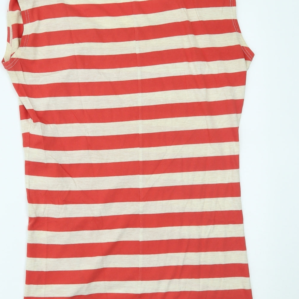 River Island Womens Red Striped  Basic T-Shirt Size 8