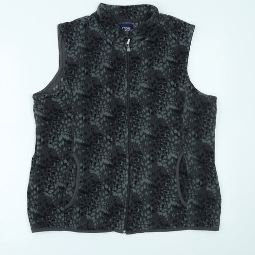Store Twenty One Womens Grey Animal Print  Gilet Jacket Size 18